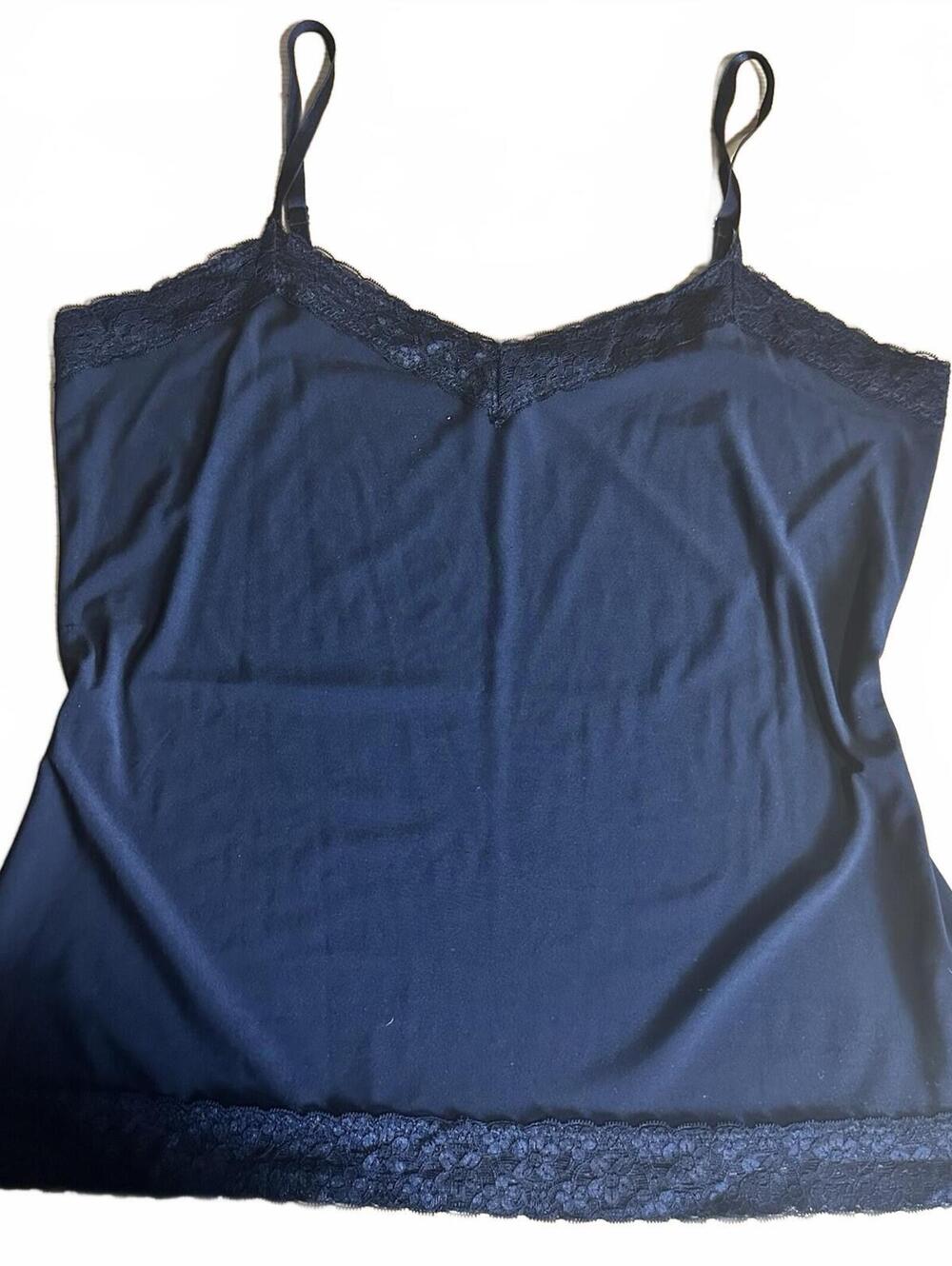WHBM Emo Goth Girly  Lace Trim Camisole Adjustable Straps Feminine  Sz Xl